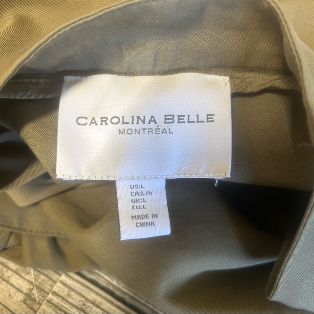 Carolina Belle Green Long Sleeve Drawstring Waist Cardigan Jacket Size L - Picture 6 of 7